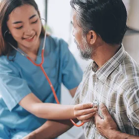 nurse checking patient